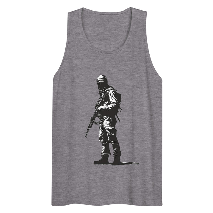 The Fighter - Men’s Premium Tank Top, Mens Premium Tank Top Athletic Heather