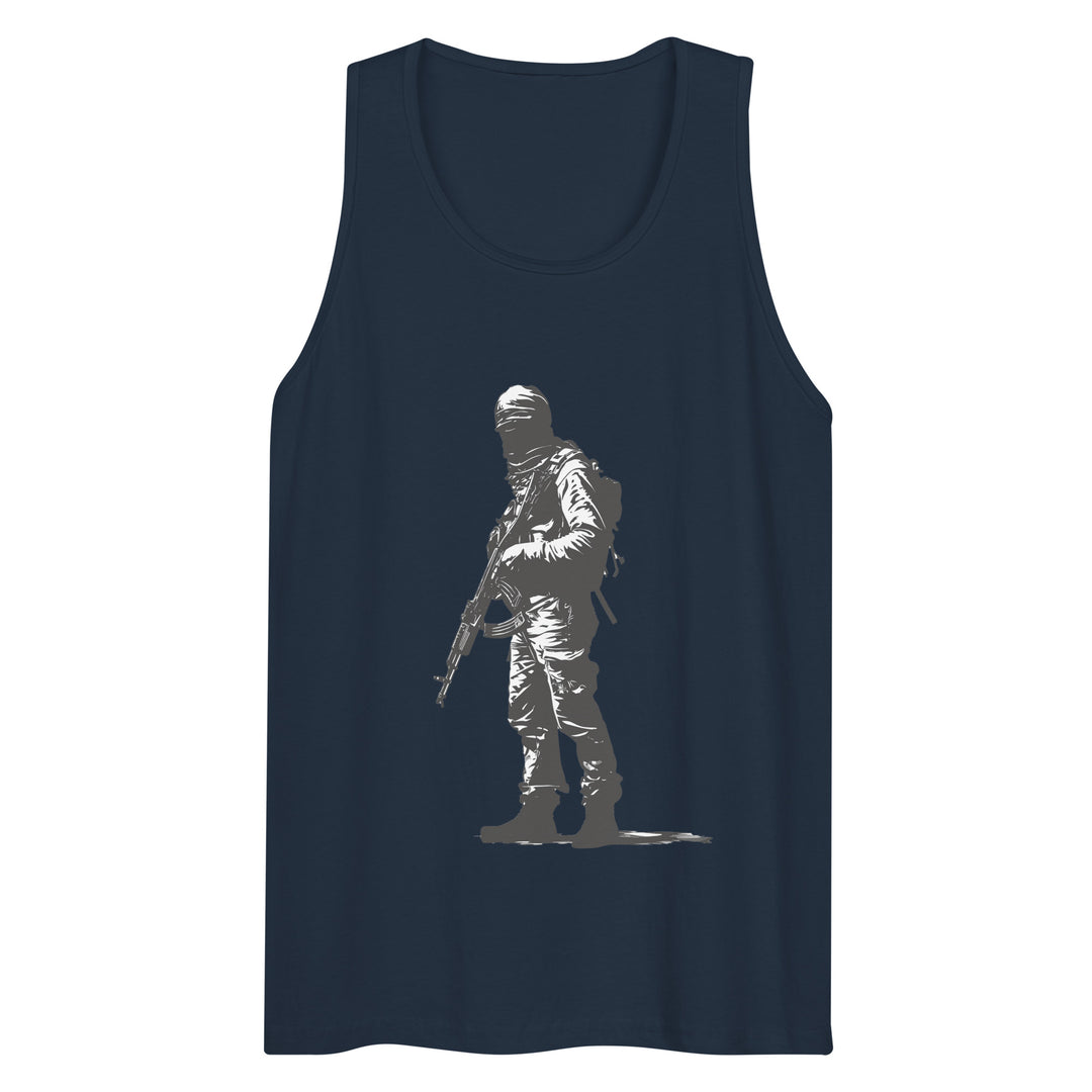 The Fighter - Men’s Premium Tank Top, Mens Premium Tank Top Navy
