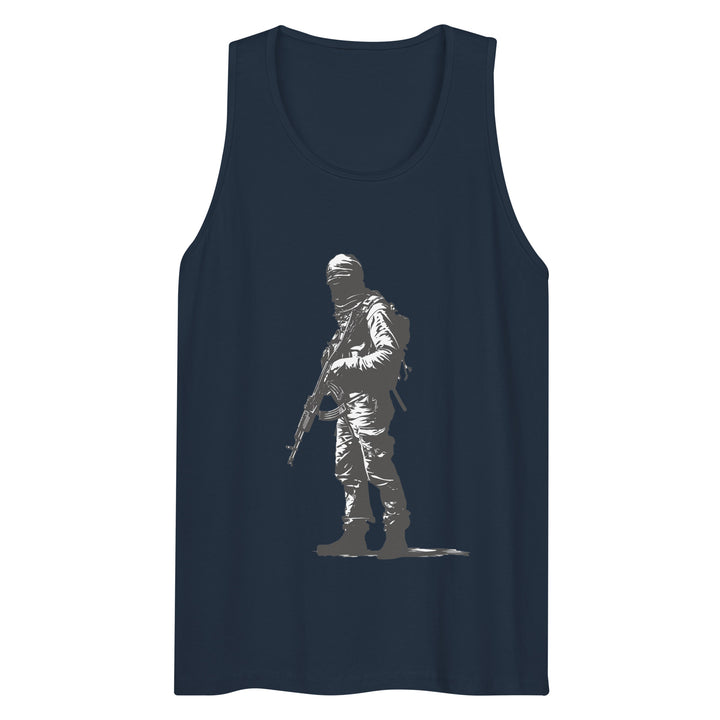 The Fighter - Men’s Premium Tank Top, Mens Premium Tank Top Navy