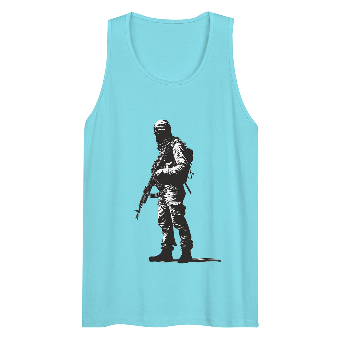 The Fighter - Men’s Premium Tank Top, Mens Premium Tank Top Pacific Blue
