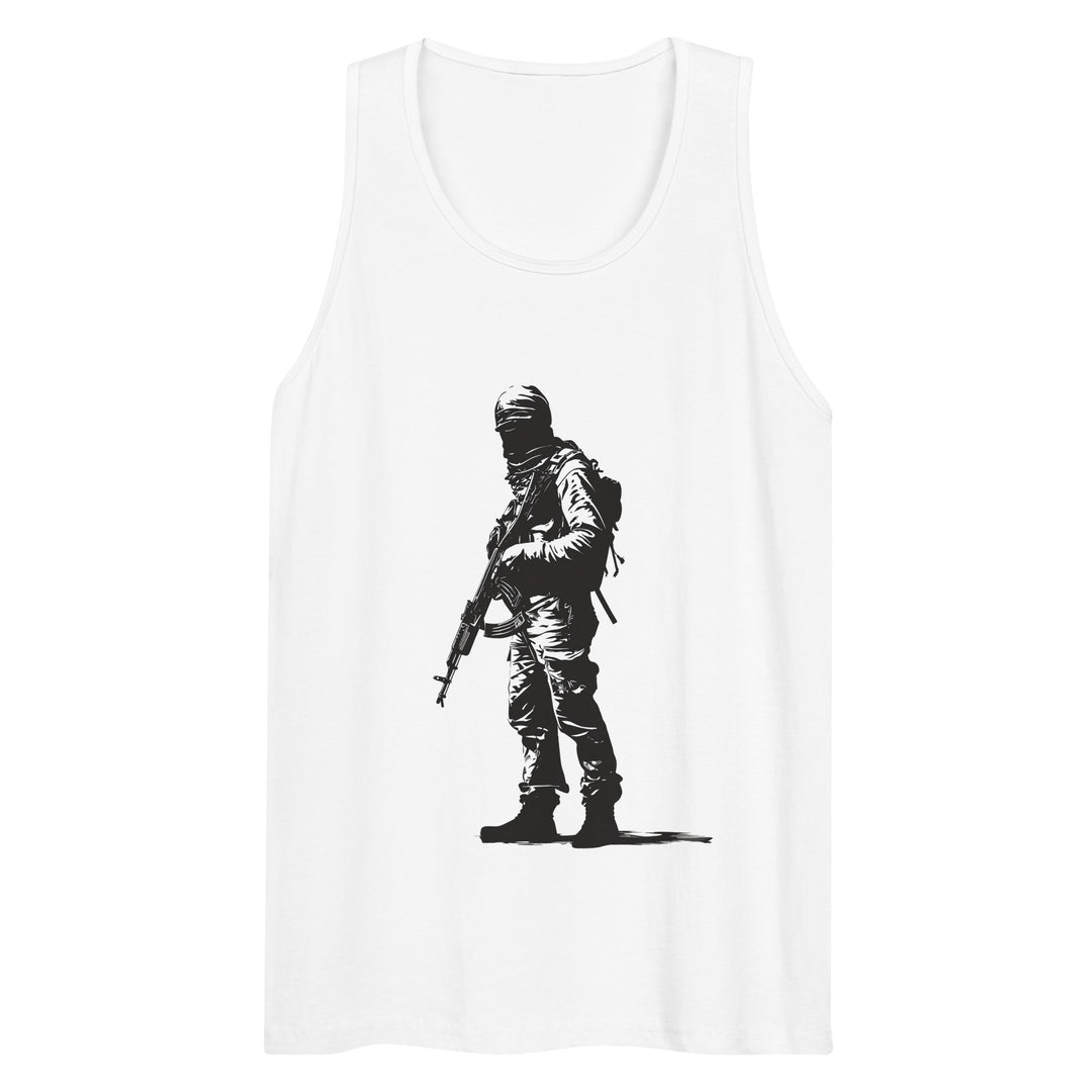 The Fighter - Men’s Premium Tank Top, Mens Premium Tank Top White