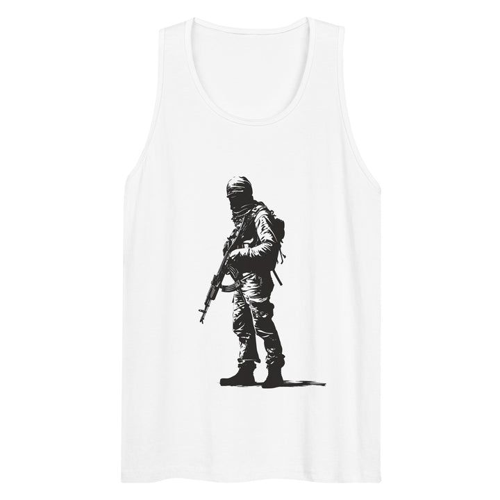 The Fighter - Men’s Premium Tank Top, Mens Premium Tank Top White
