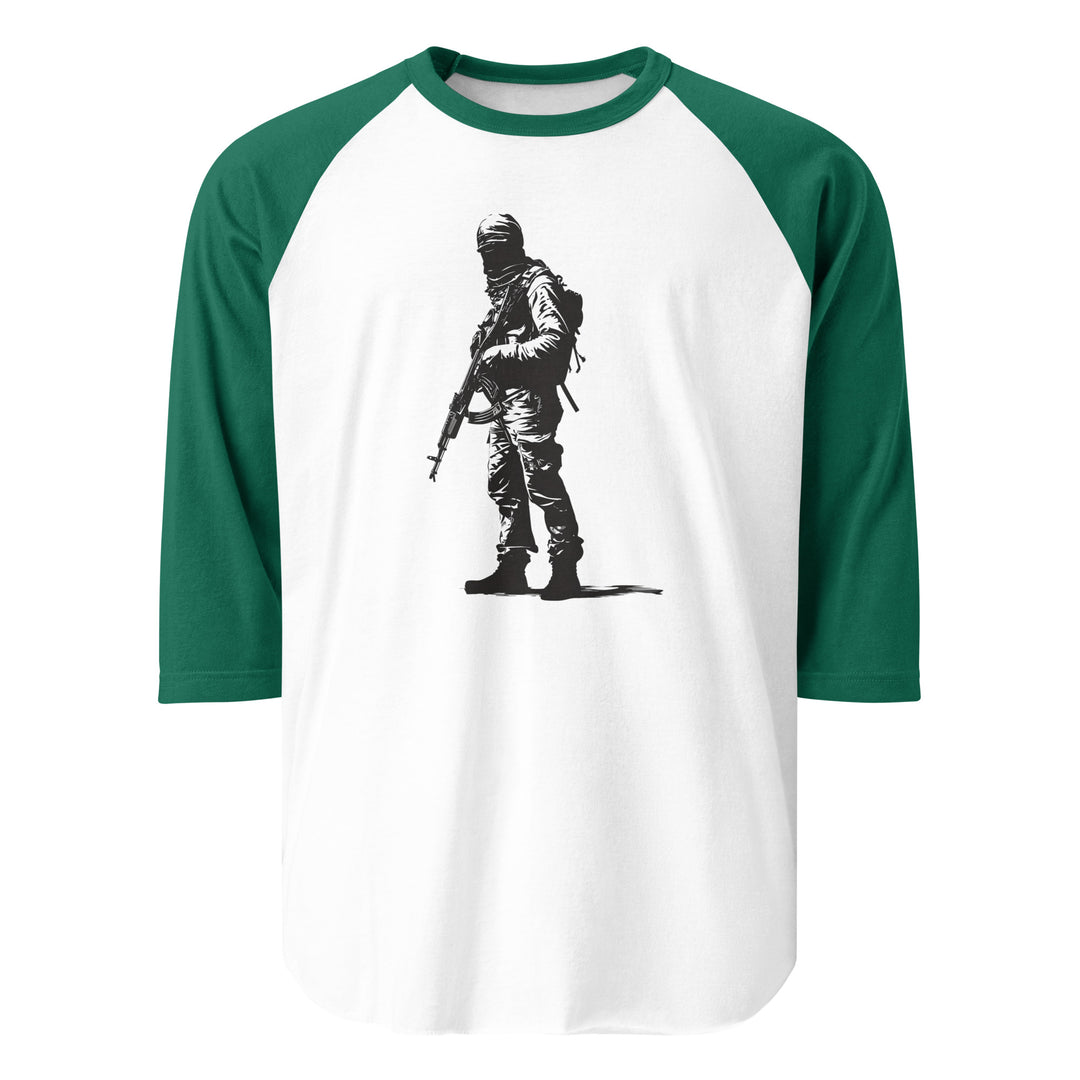 The Fighter - Men’s ¾ Sleeve Raglan Shirt, 34 Sleeve Raglan Shirt White Kelly