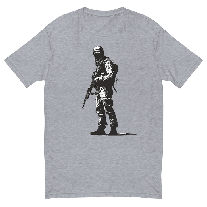 The Fighter - Short Sleeve T-Shirt, Mens Fitted T Shirt Heather Grey