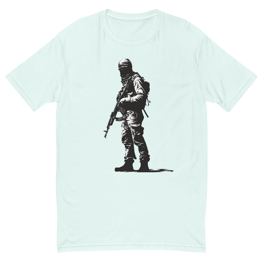 The Fighter - Short Sleeve T-Shirt, Mens Fitted T Shirt Light Blue