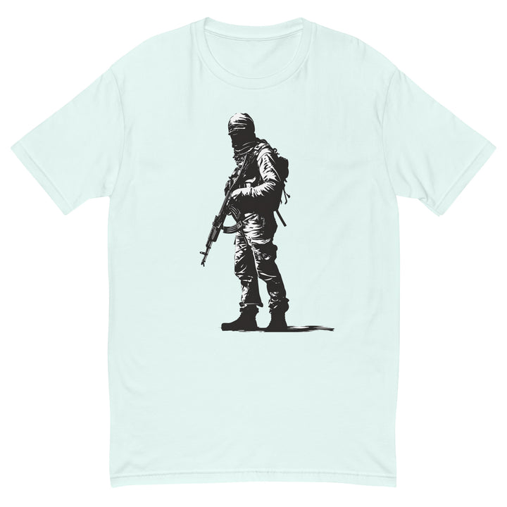 The Fighter - Short Sleeve T-Shirt, Mens Fitted T Shirt Light Blue