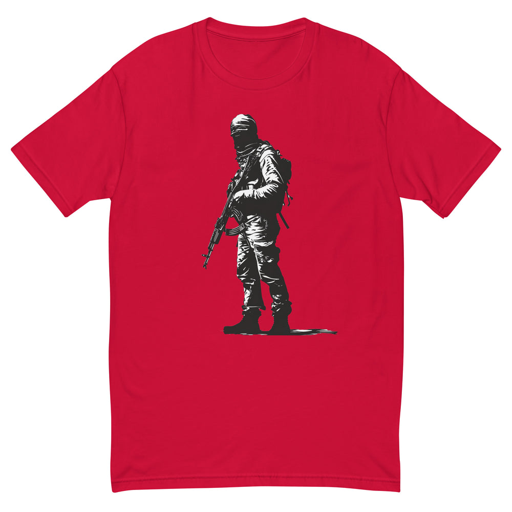 The Fighter - Short Sleeve T-Shirt, Mens Fitted T Shirt Red