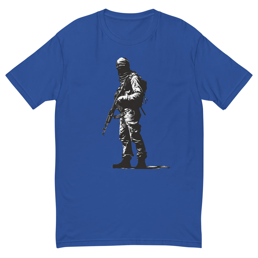 The Fighter - Short Sleeve T-Shirt, Mens Fitted T Shirt Royal Blue