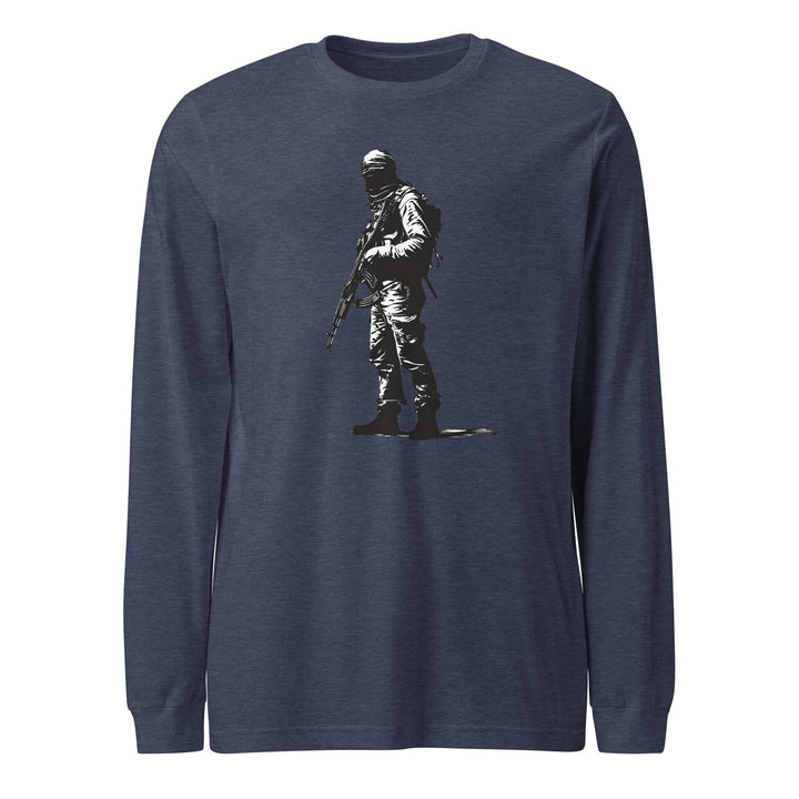 The Fighter - Women’s Long Sleeve Tee, Heather Navy