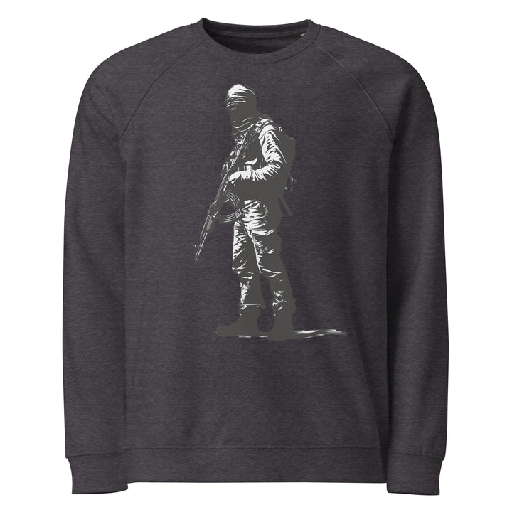 The Fighter - Women’s Organic Raglan Sweatshirt, Charcoal Melange