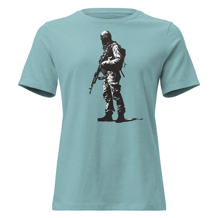The Fighter - Women’s Relaxed T-Shirt, Womens Relaxed T Shirt Heather Blue Lagoon