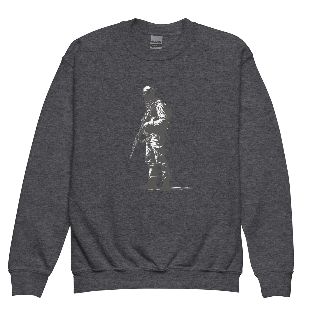The Fighter - Youth Crewneck Sweatshirt, Dark Heather