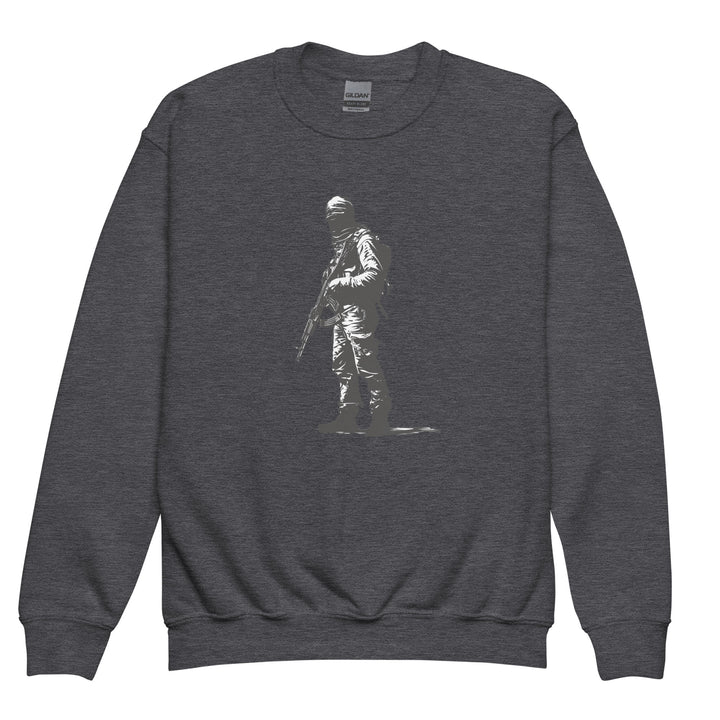 The Fighter - Youth Crewneck Sweatshirt, Dark Heather