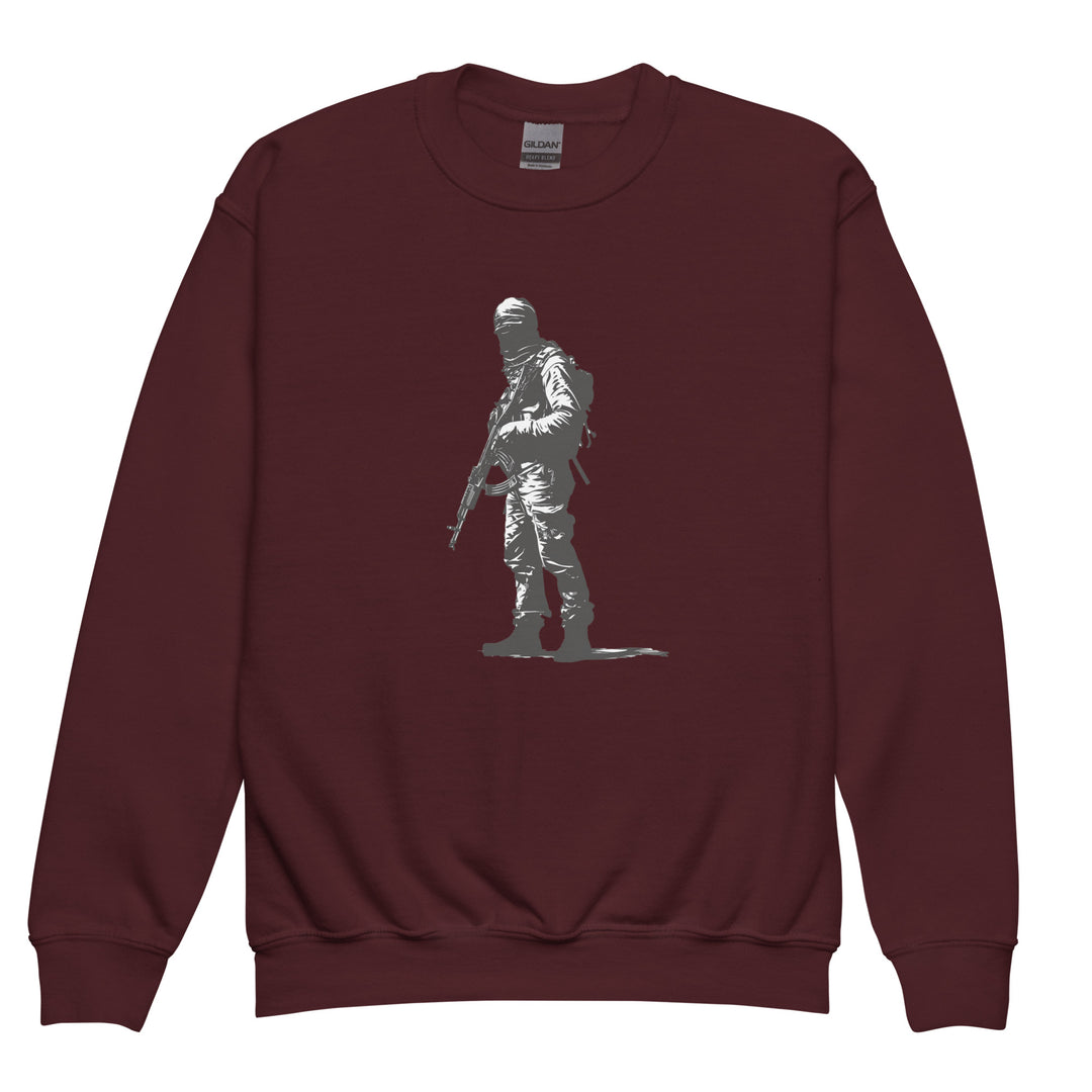 The Fighter - Youth Crewneck Sweatshirt, Maroon