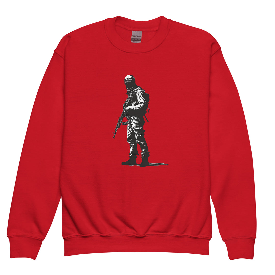 The Fighter - Youth Crewneck Sweatshirt, Red