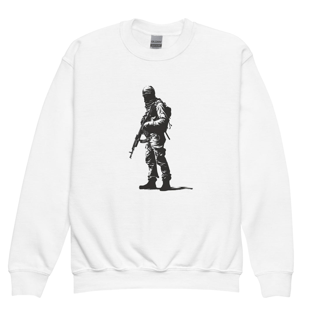 The Fighter - Youth Crewneck Sweatshirt, White