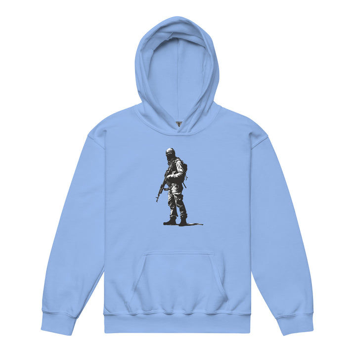 The Fighter - Youth Heavy Blend Hoodie, Carolina Blue