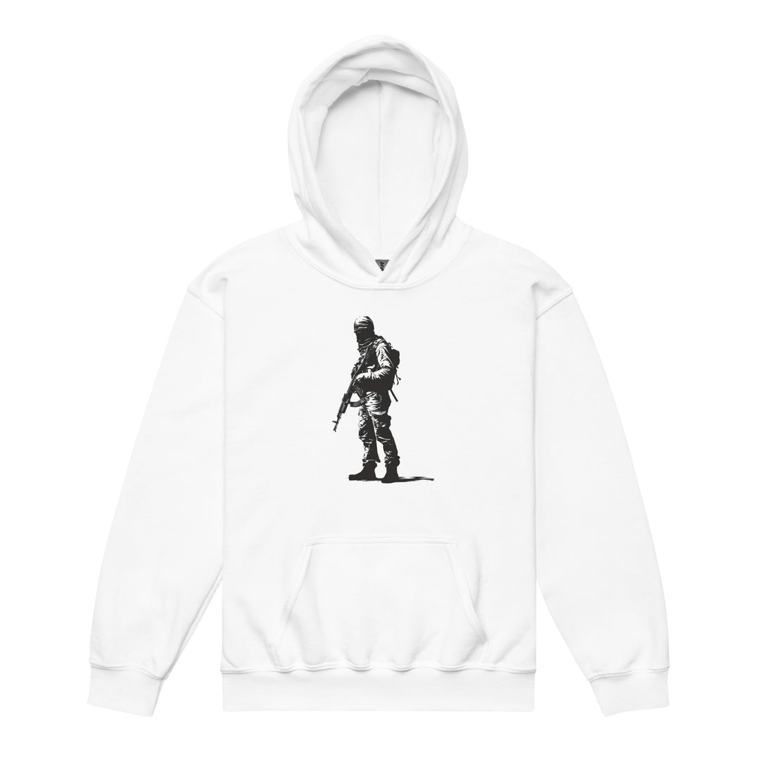 The Fighter - Youth Heavy Blend Hoodie, White