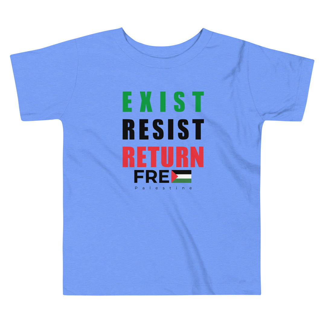 Exist. Resist. Return. - Toddler Short Sleeve Tee, Heather Columbia Blue