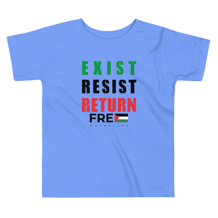 Exist. Resist. Return. - Toddler Short Sleeve Tee, Heather Columbia Blue