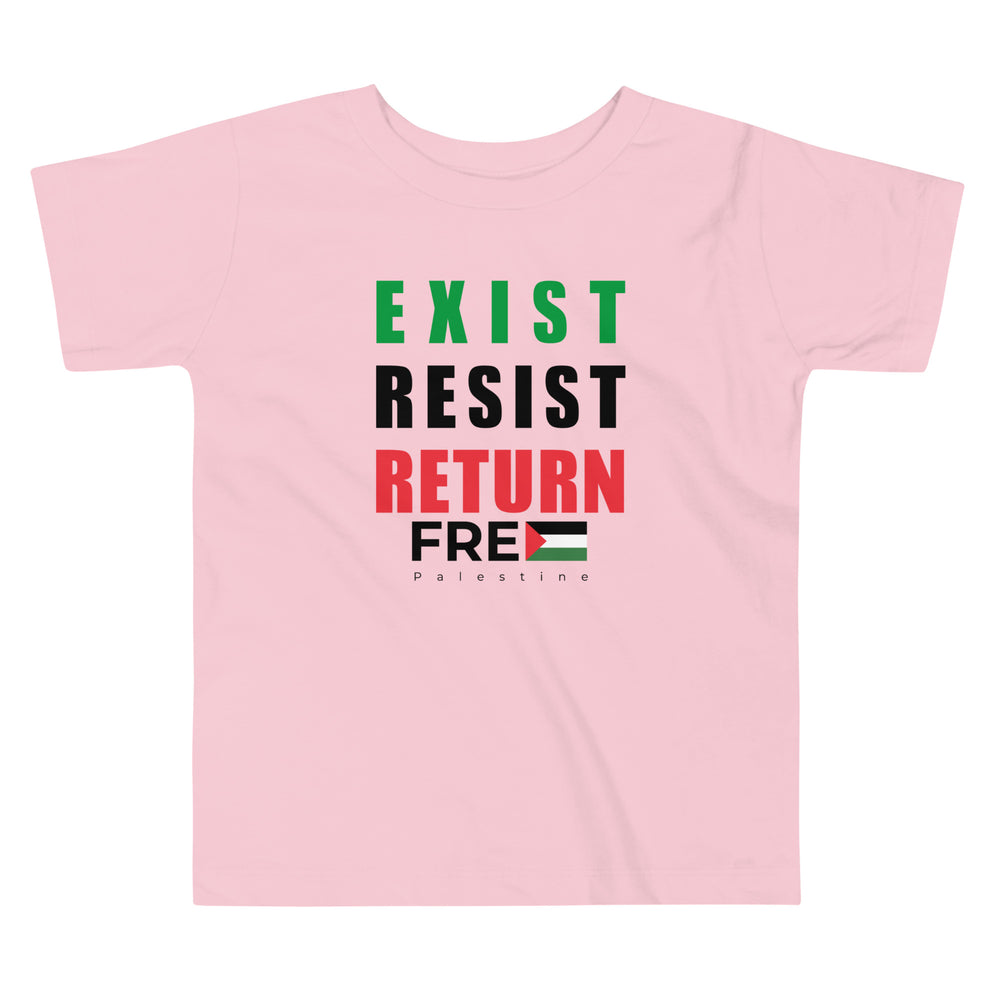 Exist. Resist. Return. - Toddler Short Sleeve Tee, Pink