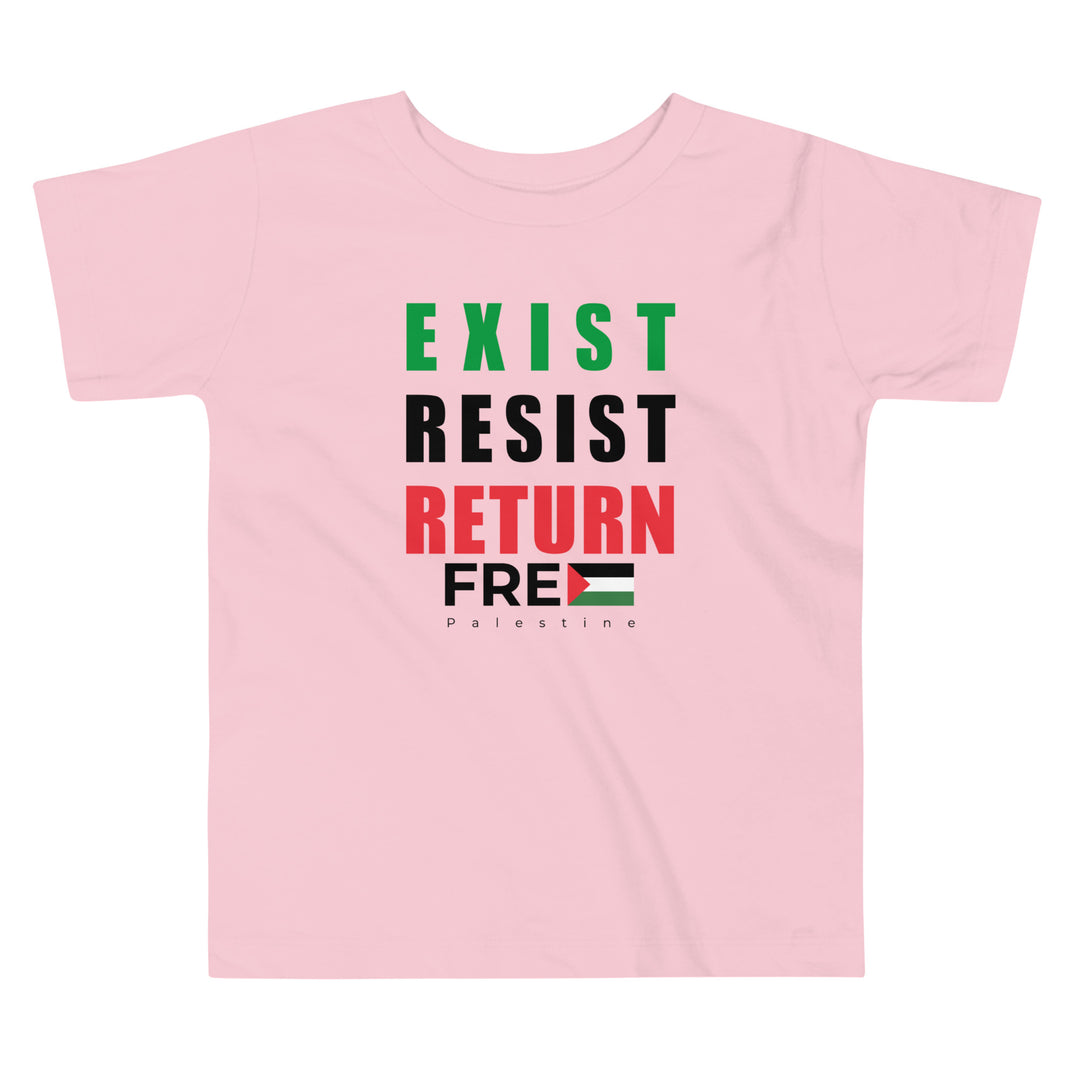 Exist. Resist. Return. - Toddler Short Sleeve Tee, Pink