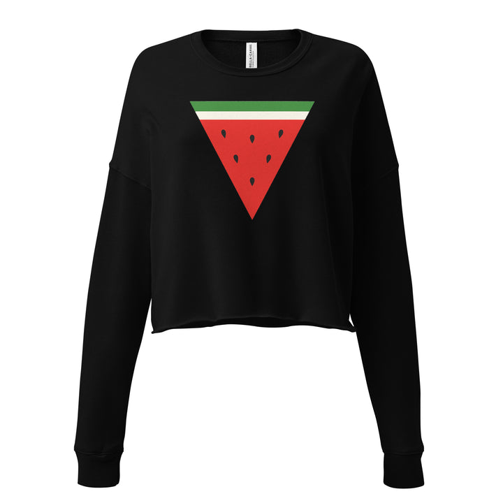 Triangle Watermelon - Crop Sweatshirt, Womens Cropped Sweatshirt Black