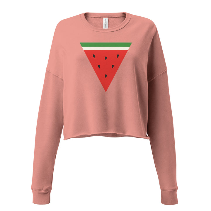 Triangle Watermelon - Crop Sweatshirt, Womens Cropped Sweatshirt Mauve