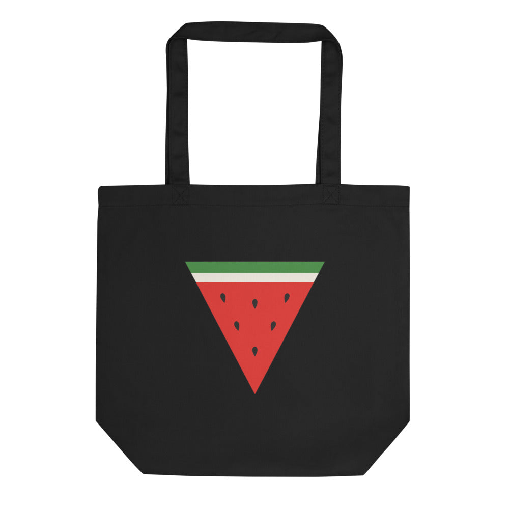 Triangle Watermelon - Eco Tote Bag, Eco Tote Bag Black