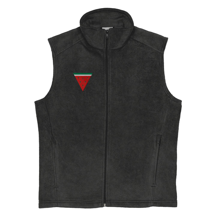 Triangle Watermelon - Men’s Columbia Fleece Vest, Mens Columbia Fleece Vest Charcoal Heather