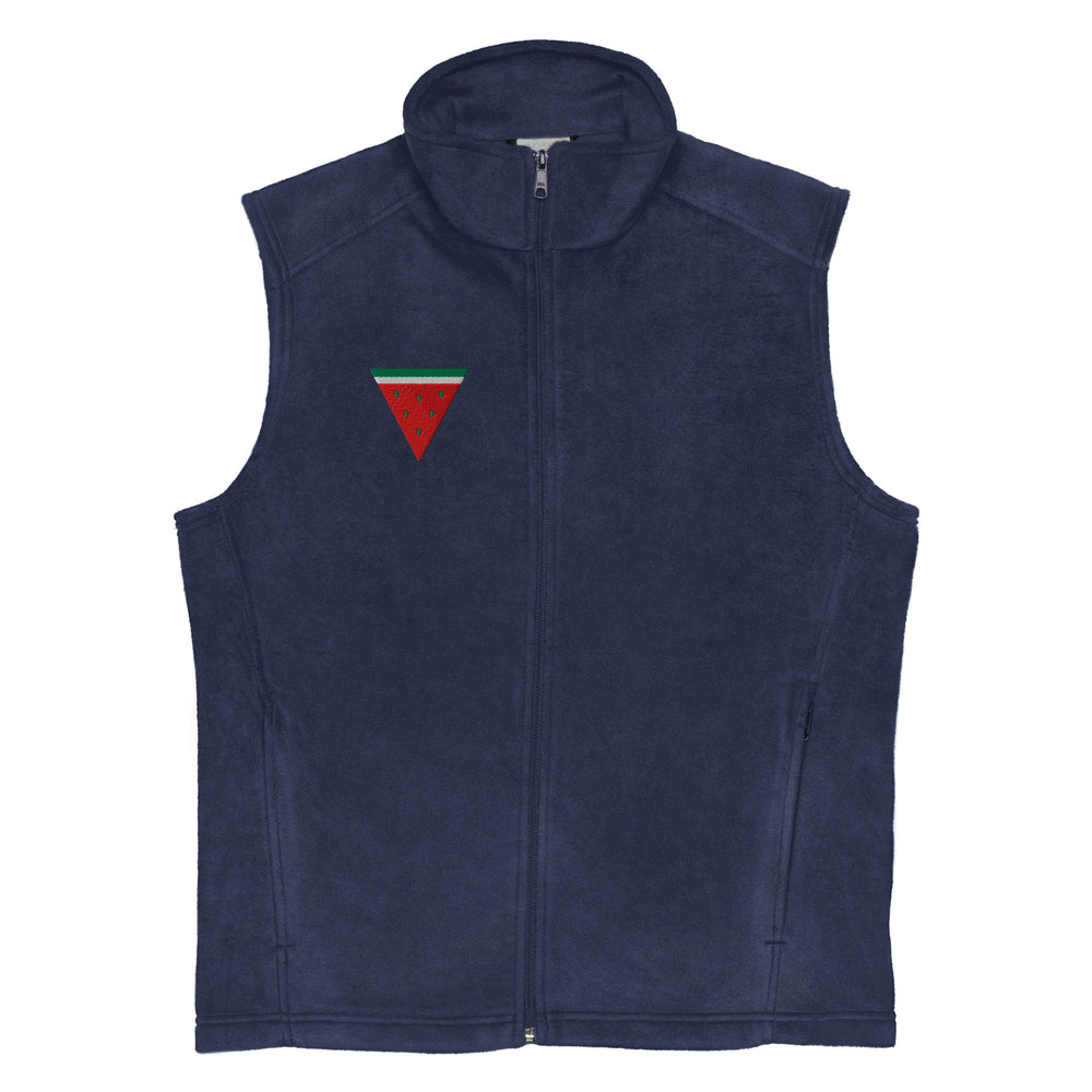 Triangle Watermelon - Men’s Columbia Fleece Vest, Mens Columbia Fleece Vest Collegiate Navy