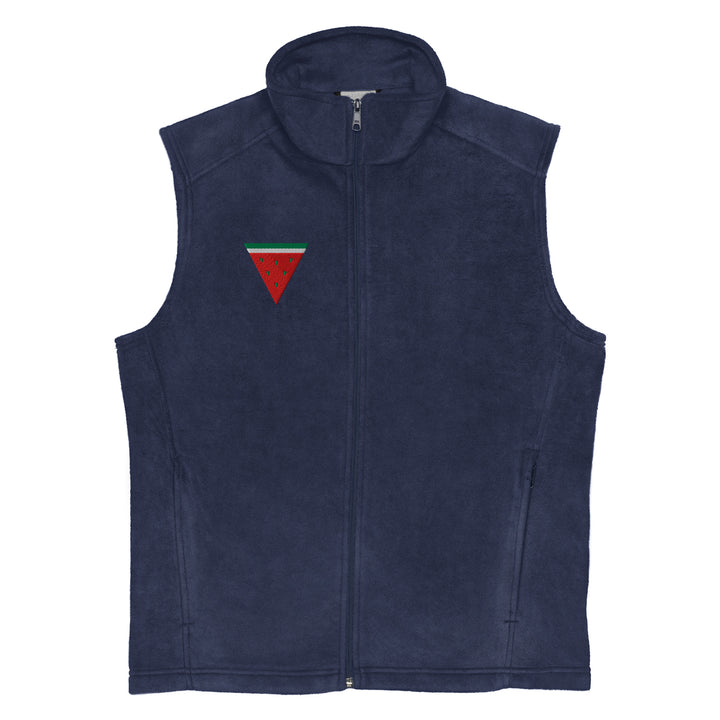 Triangle Watermelon - Men’s Columbia Fleece Vest, Mens Columbia Fleece Vest Collegiate Navy