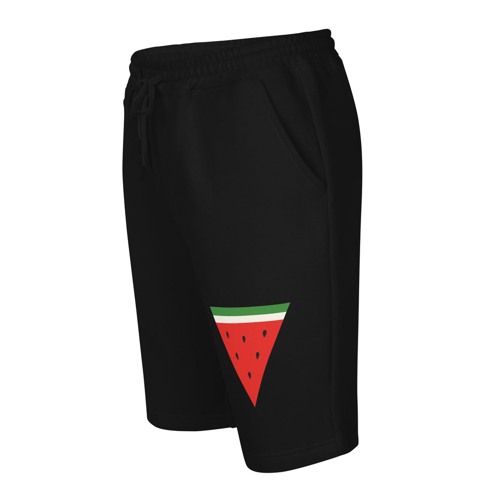 Triangle Watermelon - Men’s Fleece Shorts, Mens Fleece Shorts Black