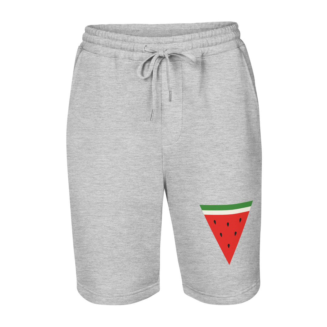 Triangle Watermelon - Men’s Fleece Shorts, Mens Fleece Shorts Heather Grey