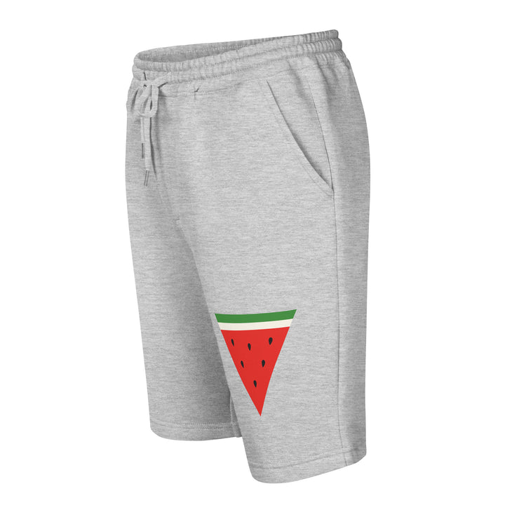 Triangle Watermelon - Men’s Fleece Shorts, Mens Fleece Shorts Heather Grey