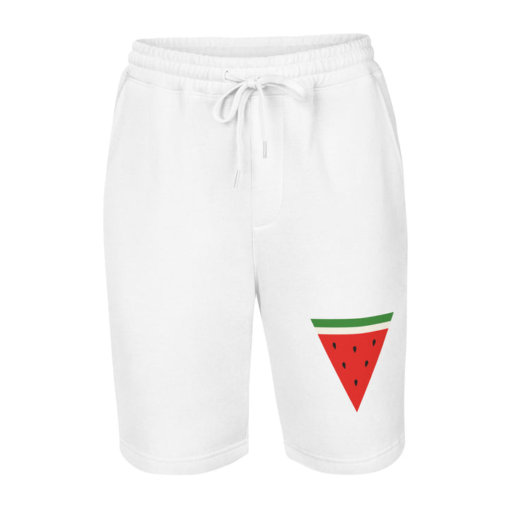 Triangle Watermelon - Men’s Fleece Shorts, Mens Fleece Shorts White