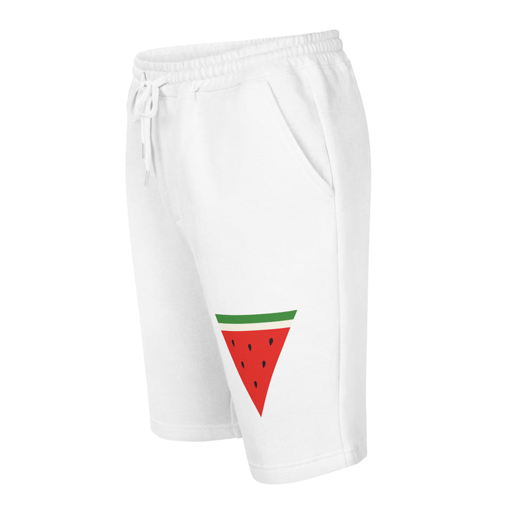 Triangle Watermelon - Men’s Fleece Shorts, Mens Fleece Shorts White