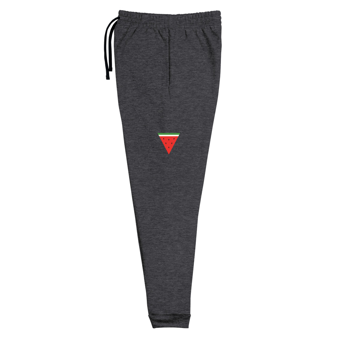 Triangle Watermelon - Men’s Joggers, Black Heather Left Leg