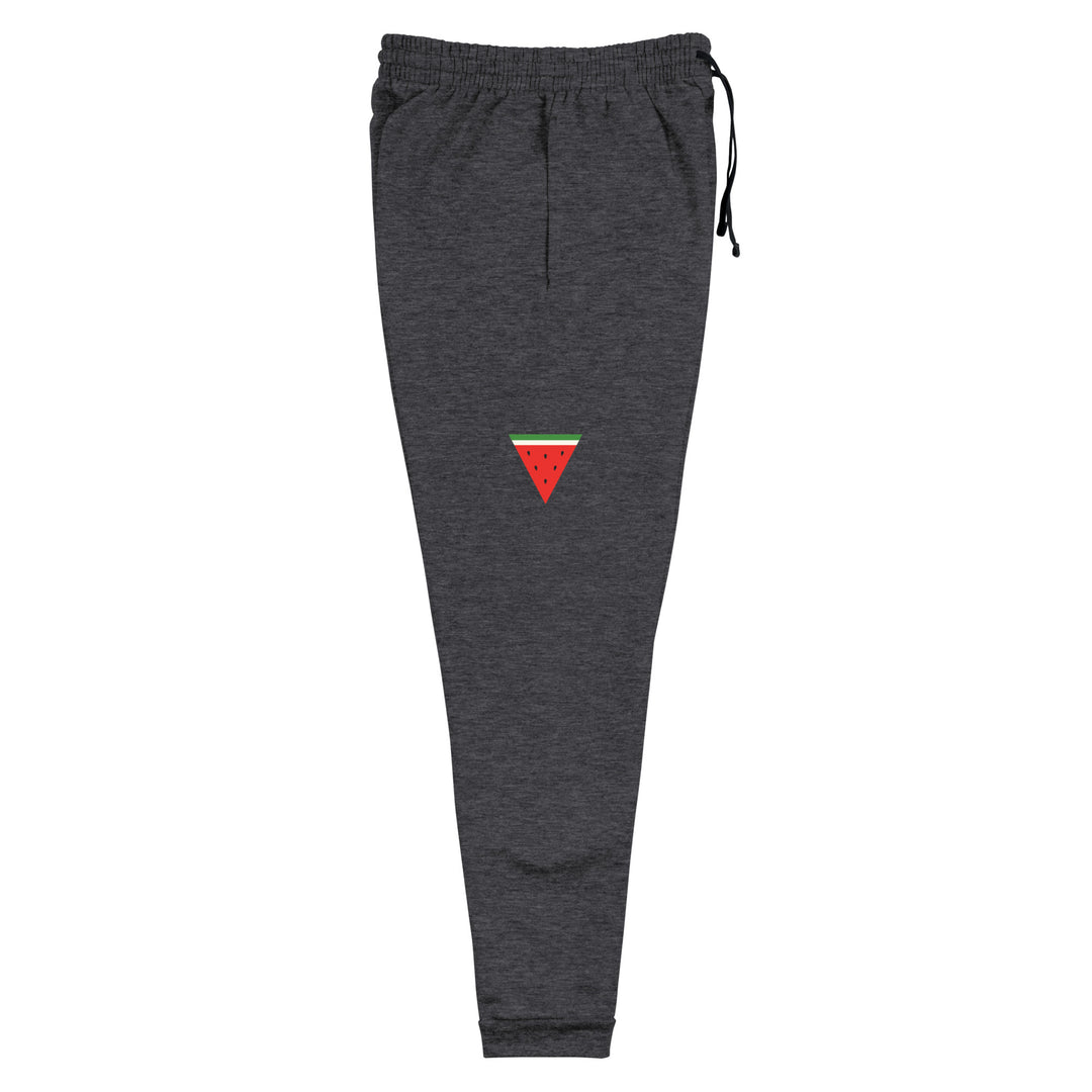 Triangle Watermelon - Men’s Joggers, Black Heather Right Leg