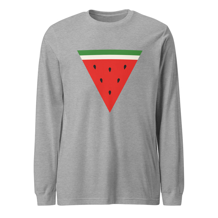 Triangle Watermelon - Men’s Long Sleeve Shirt, Heather