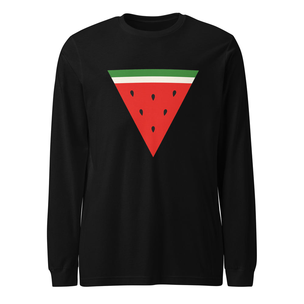 Triangle Watermelon - Men’s Long Sleeve Shirt, Black