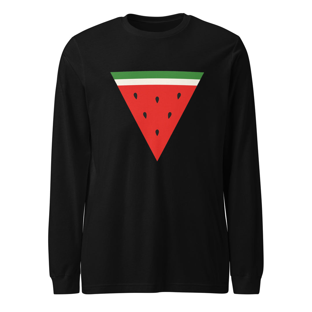 Triangle Watermelon - Men’s Long Sleeve Shirt, Black
