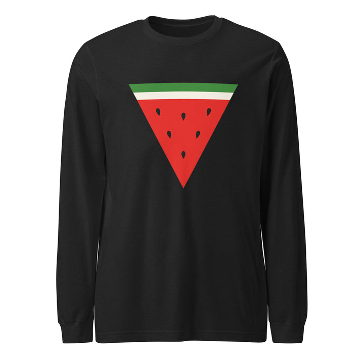 Triangle Watermelon - Men’s Long Sleeve Shirt, Black Heather