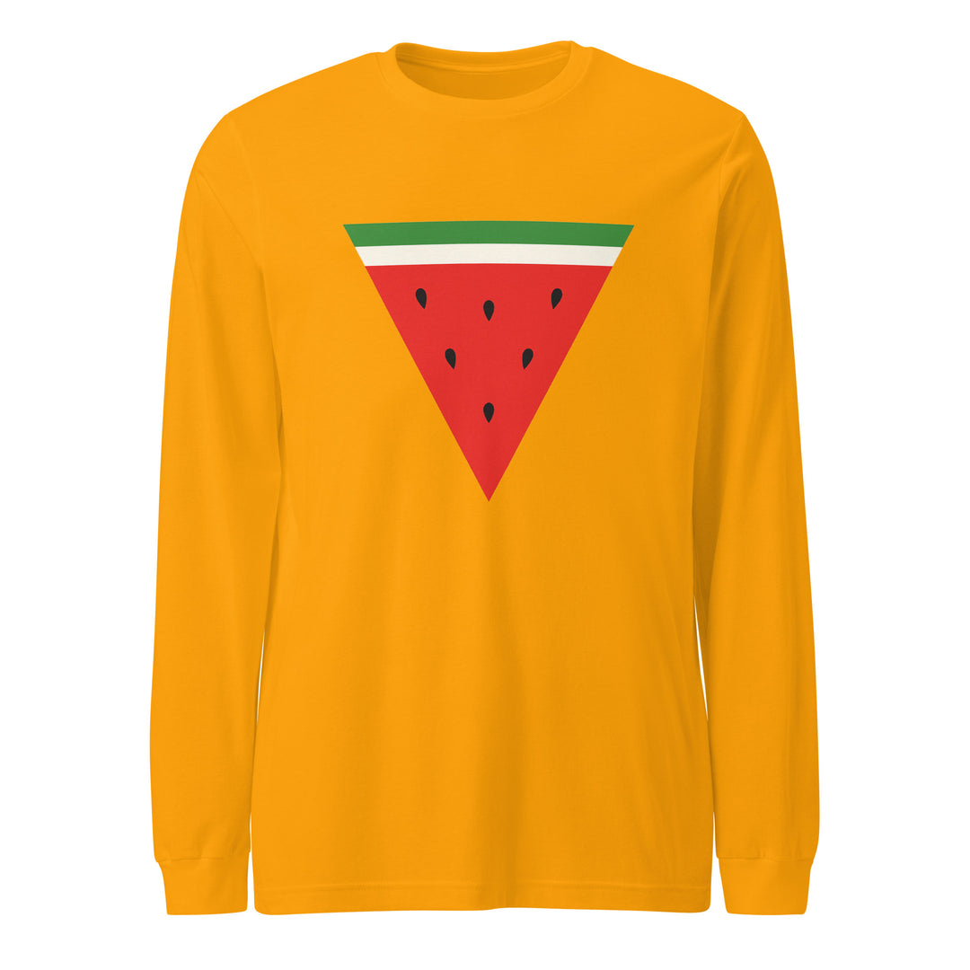Triangle Watermelon - Men’s Long Sleeve Shirt, Gold