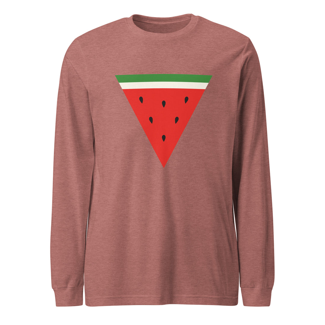 Triangle Watermelon - Men’s Long Sleeve Shirt, Heather Mauve