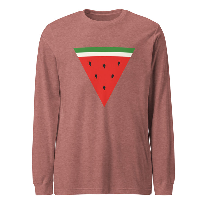 Triangle Watermelon - Men’s Long Sleeve Shirt, Heather Mauve