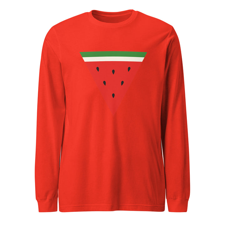 Triangle Watermelon - Men’s Long Sleeve Shirt, Poppy