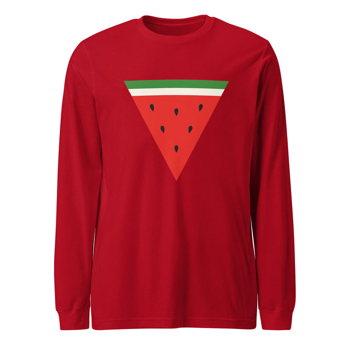 Triangle Watermelon - Men’s Long Sleeve Shirt, Red