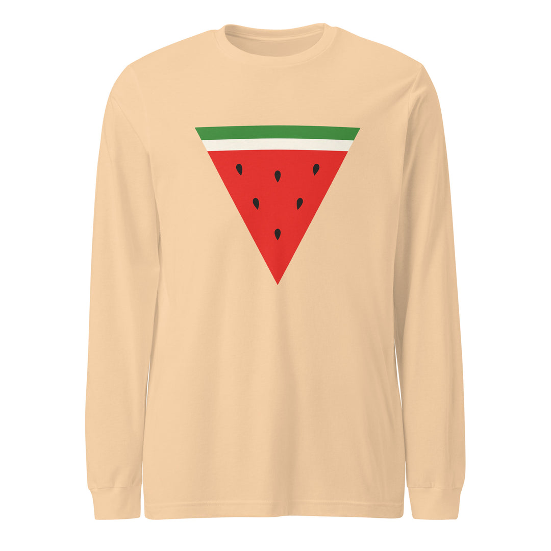 Triangle Watermelon - Men’s Long Sleeve Shirt, Sand Dune