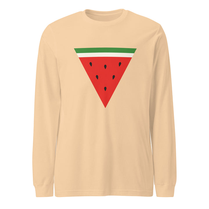 Triangle Watermelon - Men’s Long Sleeve Shirt, Sand Dune